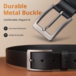 Men's Full Grain Leather Belt Solid One-Piece 1.5 Inch Wide - Image 3