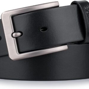Men's Full Grain Leather Belt Solid One-Piece 1.5 Inch Wide
