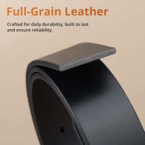 Men's Full Grain Leather Belt Solid One-Piece 1.5 Inch Wide - Image 4