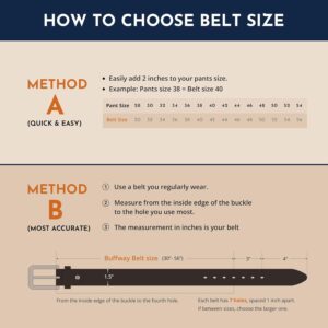 Men's Full Grain Leather Belt Solid One-Piece 1.5 Inch Wide - Image 5