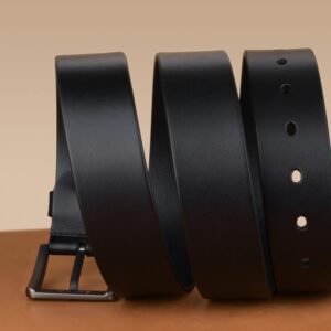 Men's Full Grain Leather Belt Solid One-Piece 1.5 Inch Wide - Image 8