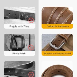 Men's Leather Belt 35mm Casual Dress - Image 6