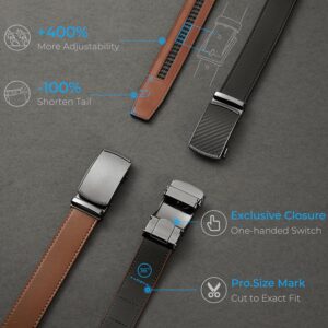 Men's Leather Ratchet Belt Customizable Fit 35mm - Image 2