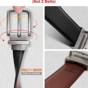 Men's Reversible Belt Genuine Leather Adjustable - Image 2