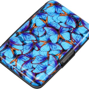 RFID Blocking Credit Card Holder Aluminum Blue