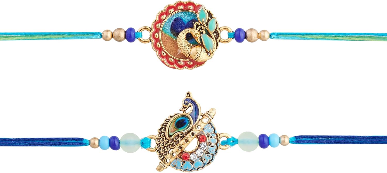 Designer Rakhi Pair with Greeting Card