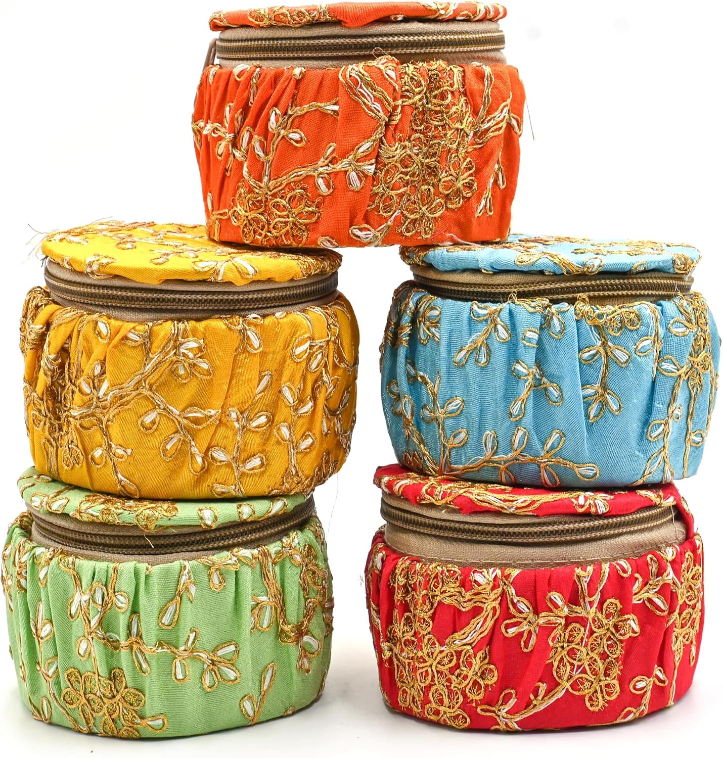 Matki-Shaped Wooden Bangle Boxes, Set of 5